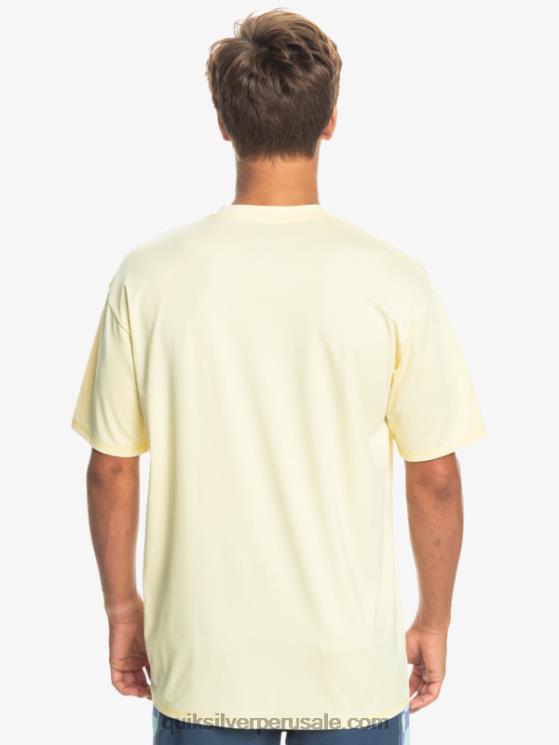 Quiksilver N8LNT1131 hombres brezo de plátano pálido camiseta de surf heritage heather de manga corta upf 50