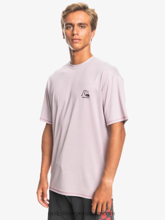 Quiksilver N8LNT1132 hombres brezo polvoriento de la orquídea camiseta de surf heritage heather de manga corta upf 50
