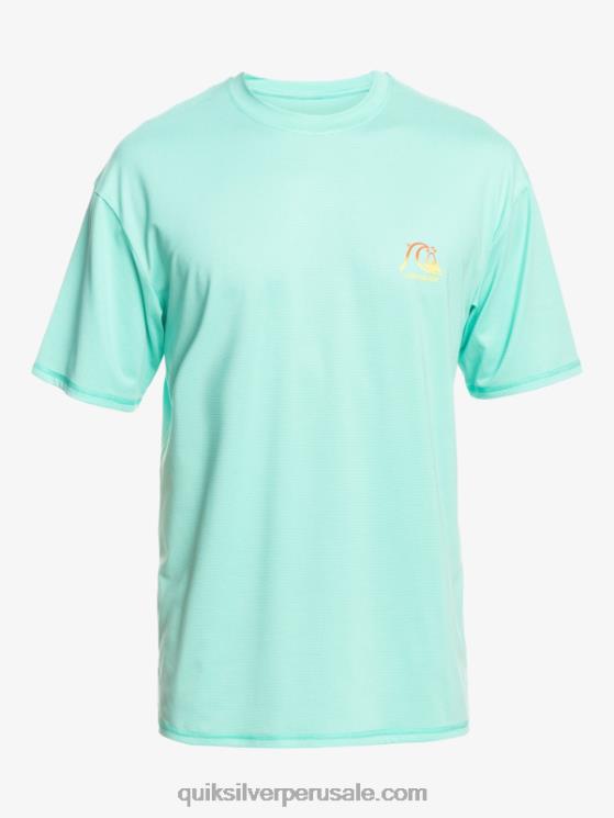 Quiksilver N8LNT1133 hombres piscina verde brezo camiseta de surf heritage heather de manga corta upf 50