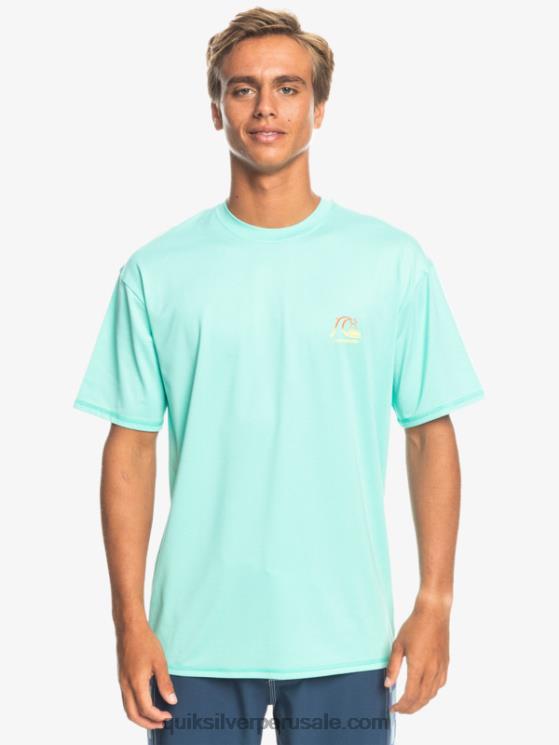 Quiksilver N8LNT1133 hombres piscina verde brezo camiseta de surf heritage heather de manga corta upf 50
