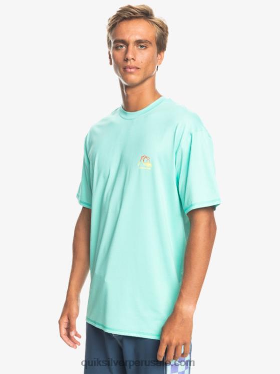 Quiksilver N8LNT1133 hombres piscina verde brezo camiseta de surf heritage heather de manga corta upf 50