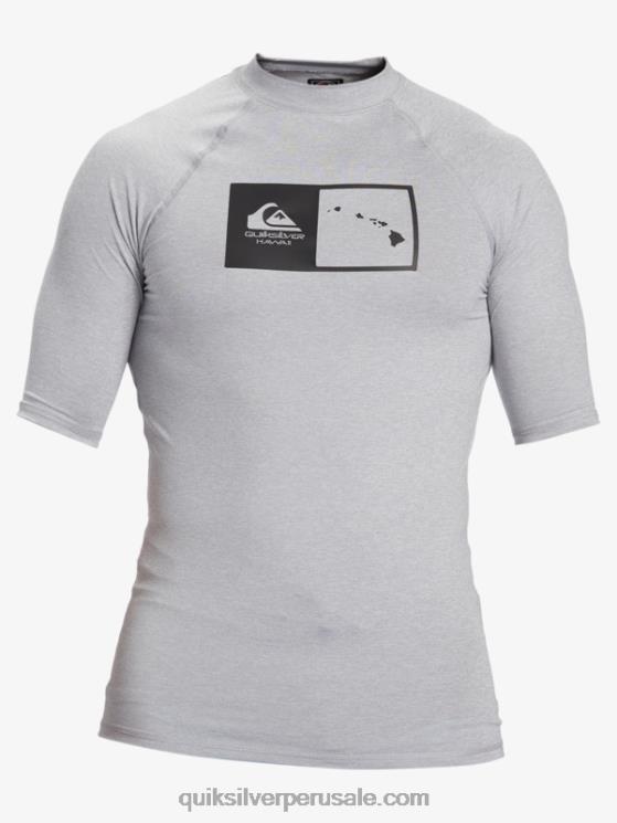 Quiksilver N8LNT1169 hombres brezo aguanieve camiseta de surf de manga corta hawaii double down upf 50