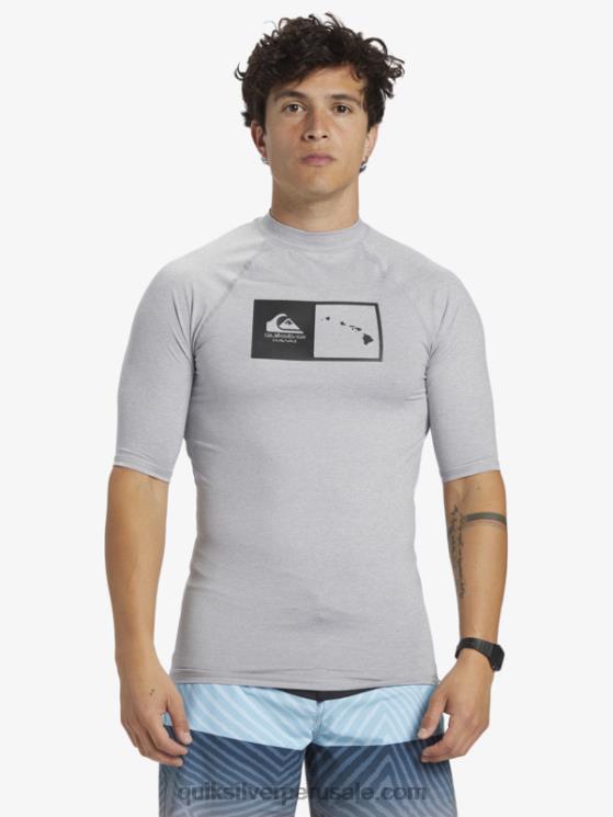Quiksilver N8LNT1169 hombres brezo aguanieve camiseta de surf de manga corta hawaii double down upf 50
