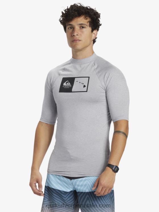 Quiksilver N8LNT1169 hombres brezo aguanieve camiseta de surf de manga corta hawaii double down upf 50