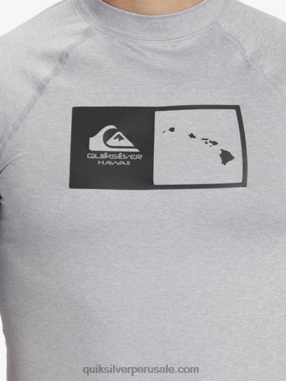 Quiksilver N8LNT1169 hombres brezo aguanieve camiseta de surf de manga corta hawaii double down upf 50