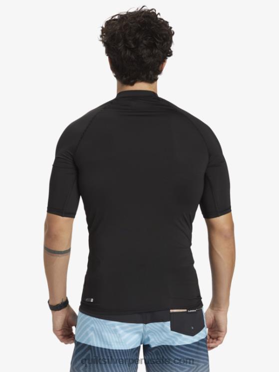 Quiksilver N8LNT1170 hombres negro camiseta de surf de manga corta hawaii double down upf 50
