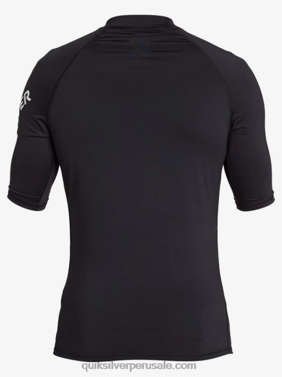 Quiksilver N8LNT1261 hombres negro todos los tiempos manga corta upf 50 rashguard