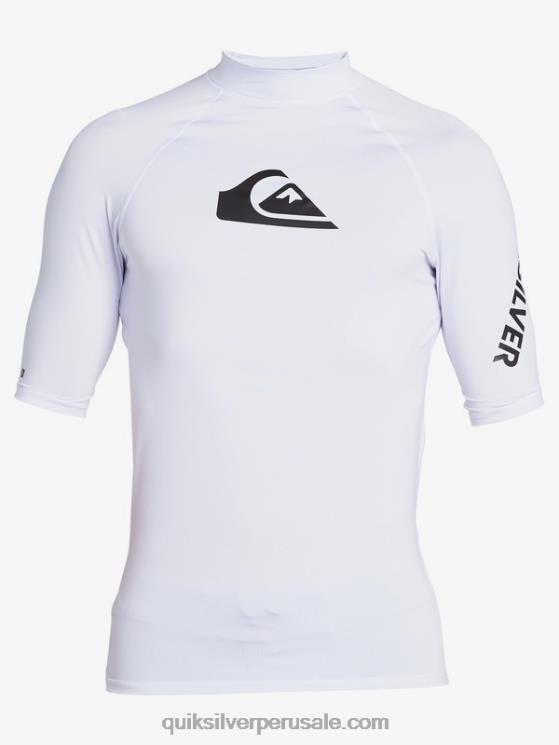 Quiksilver N8LNT1262 hombres blanco todos los tiempos manga corta upf 50 rashguard