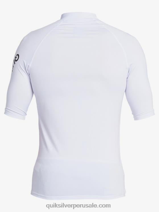 Quiksilver N8LNT1262 hombres blanco todos los tiempos manga corta upf 50 rashguard