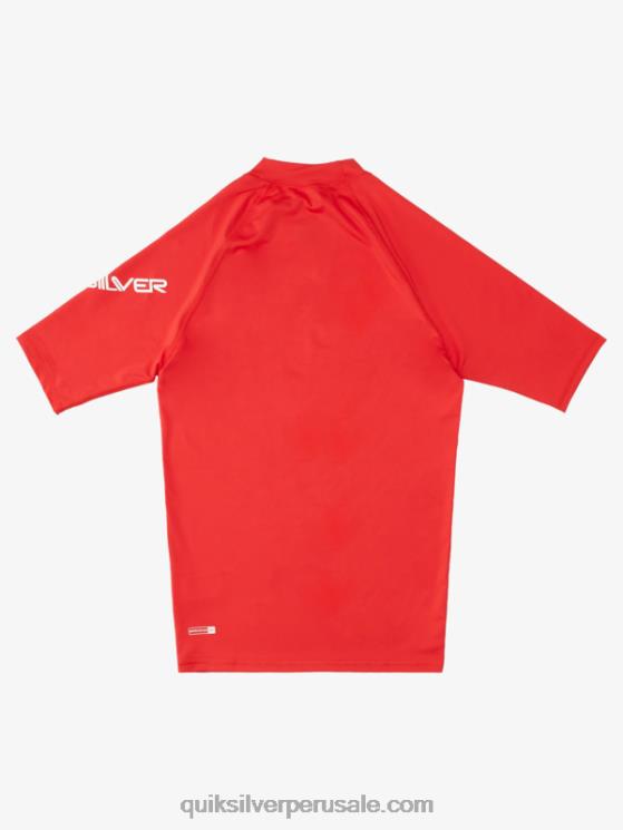 Quiksilver N8LNT1266 hombres rojo rápido todos los tiempos manga corta upf 50 rashguard