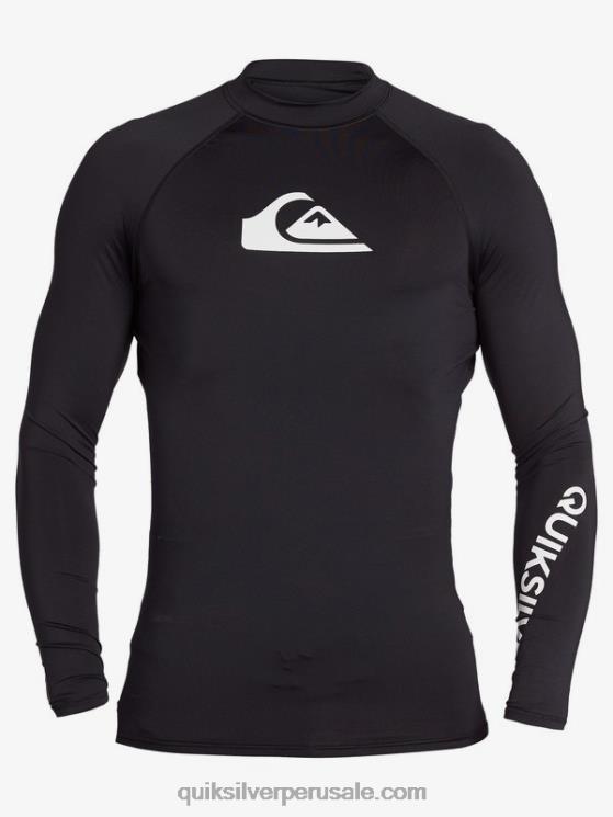Quiksilver N8LNT1430 hombres negro todos los tiempos manga larga upf 50 rashguard