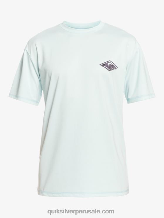 Quiksilver N8LNT1809 hombres gris azulado playera de surf de manga corta upf 50 mix