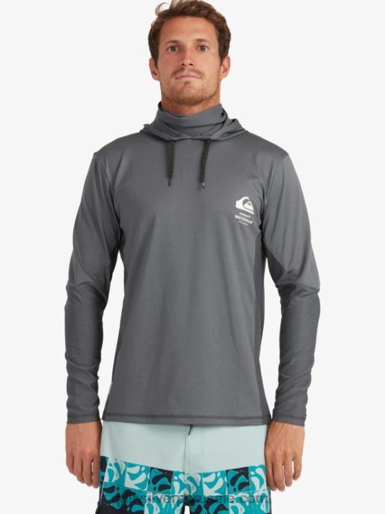Quiksilver N8LNT1848 hombres sombra oscura camiseta de surf de manga larga con capucha upf 50 de pescador de waterman