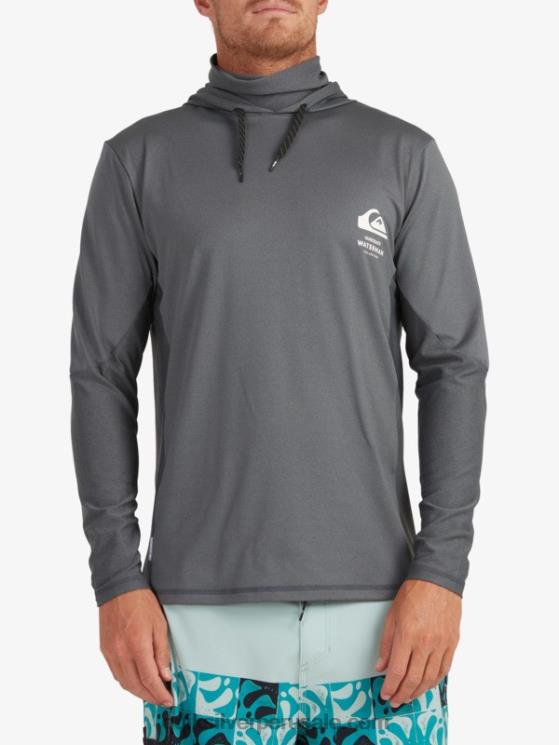 Quiksilver N8LNT1848 hombres sombra oscura camiseta de surf de manga larga con capucha upf 50 de pescador de waterman