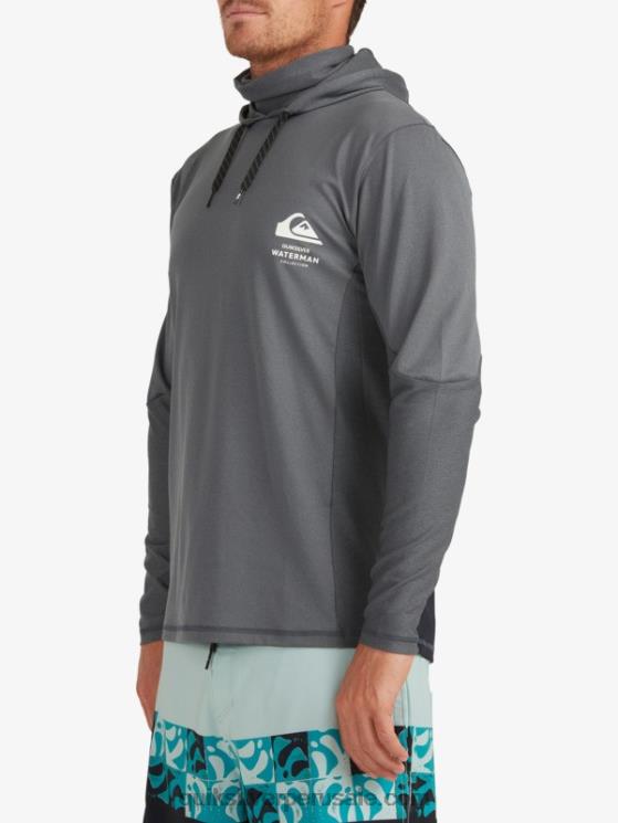 Quiksilver N8LNT1848 hombres sombra oscura camiseta de surf de manga larga con capucha upf 50 de pescador de waterman