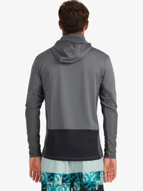 Quiksilver N8LNT1848 hombres sombra oscura camiseta de surf de manga larga con capucha upf 50 de pescador de waterman