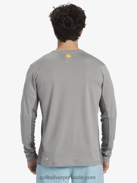 Quiksilver N8LNT258 hombres piel de tiburon camiseta de surf de manga larga waterman bamboo check 2 upf 50