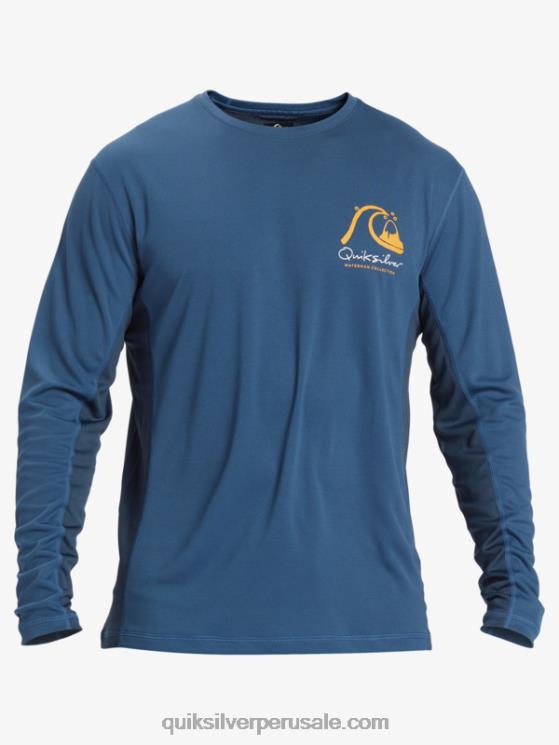 Quiksilver N8LNT259 hombres alférez azul camiseta de surf de manga larga waterman bamboo check 2 upf 50