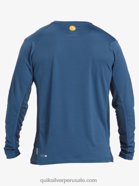Quiksilver N8LNT259 hombres alférez azul camiseta de surf de manga larga waterman bamboo check 2 upf 50
