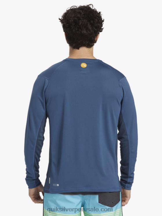 Quiksilver N8LNT259 hombres alférez azul camiseta de surf de manga larga waterman bamboo check 2 upf 50