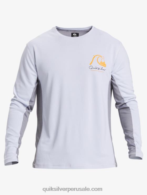 Quiksilver N8LNT260 hombres blanco camiseta de surf de manga larga waterman bamboo check 2 upf 50