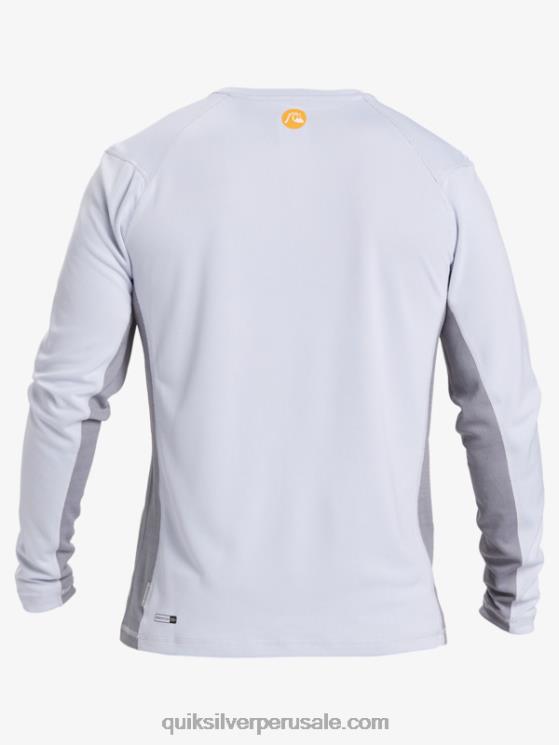 Quiksilver N8LNT260 hombres blanco camiseta de surf de manga larga waterman bamboo check 2 upf 50