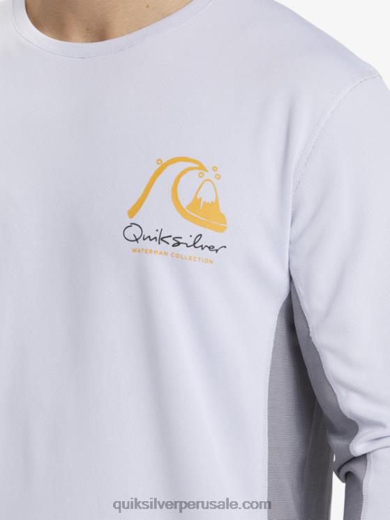 Quiksilver N8LNT260 hombres blanco camiseta de surf de manga larga waterman bamboo check 2 upf 50