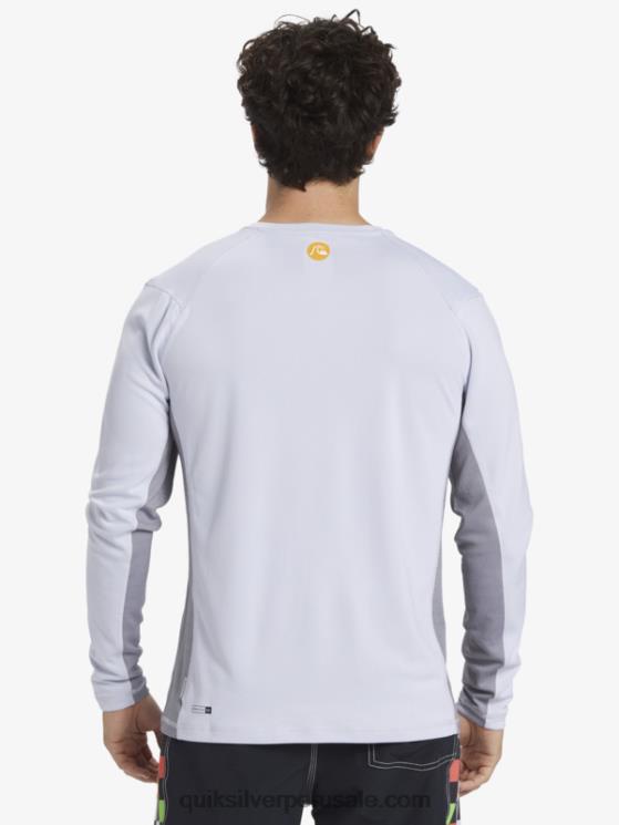 Quiksilver N8LNT260 hombres blanco camiseta de surf de manga larga waterman bamboo check 2 upf 50