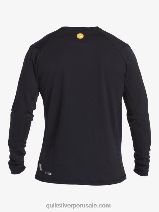 Quiksilver N8LNT261 hombres negro camiseta de surf de manga larga waterman bamboo check 2 upf 50