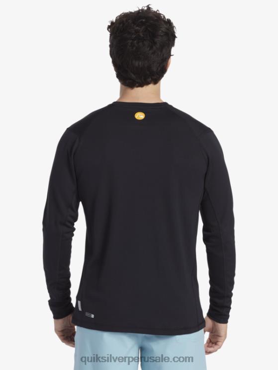 Quiksilver N8LNT261 hombres negro camiseta de surf de manga larga waterman bamboo check 2 upf 50