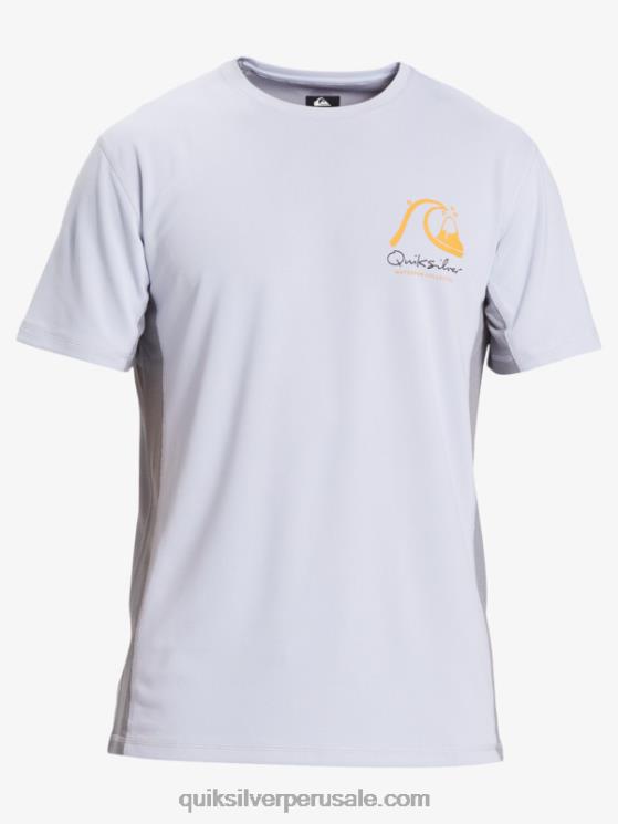 Quiksilver N8LNT273 hombres blanco camiseta de surf de manga corta waterman bamboo check 2 upf 50
