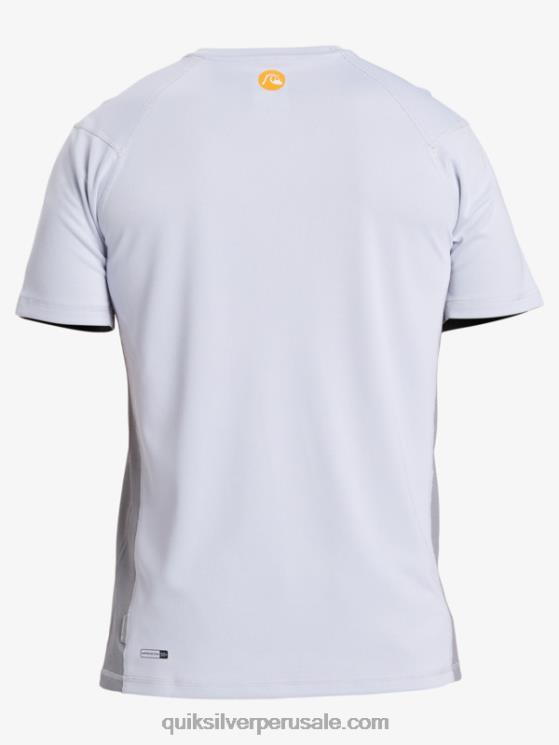Quiksilver N8LNT273 hombres blanco camiseta de surf de manga corta waterman bamboo check 2 upf 50
