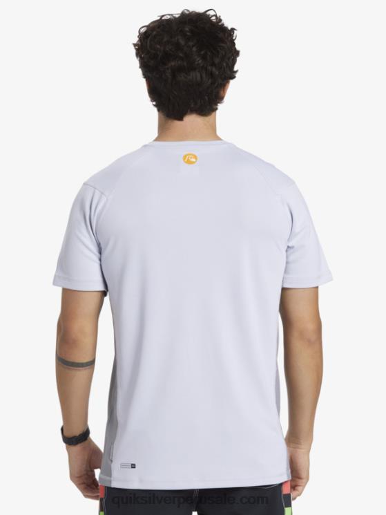 Quiksilver N8LNT273 hombres blanco camiseta de surf de manga corta waterman bamboo check 2 upf 50