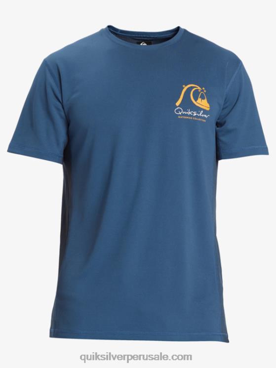Quiksilver N8LNT275 hombres alférez azul camiseta de surf de manga corta waterman bamboo check 2 upf 50