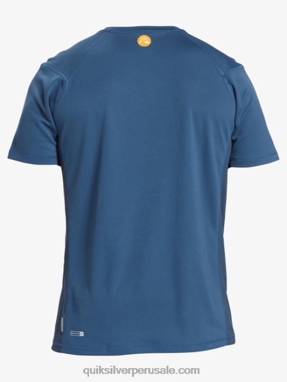 Quiksilver N8LNT275 hombres alférez azul camiseta de surf de manga corta waterman bamboo check 2 upf 50