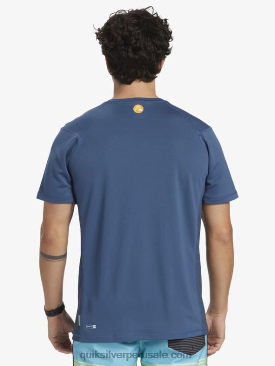 Quiksilver N8LNT275 hombres alférez azul camiseta de surf de manga corta waterman bamboo check 2 upf 50