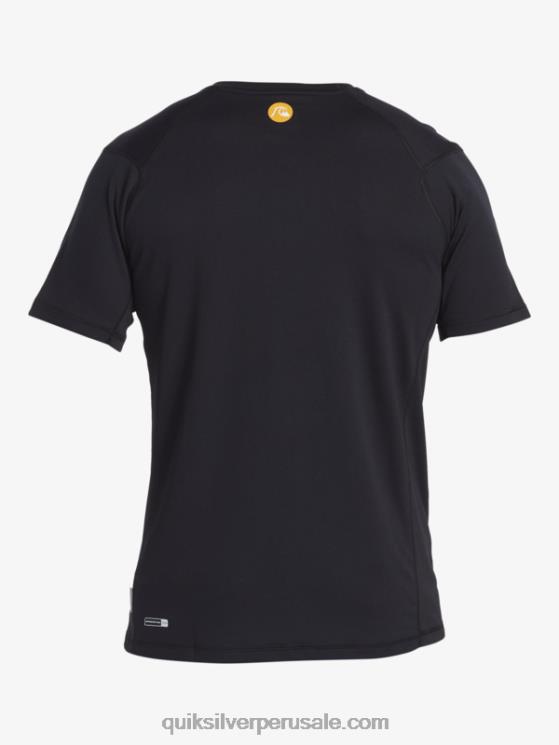 Quiksilver N8LNT276 hombres negro camiseta de surf de manga corta waterman bamboo check 2 upf 50