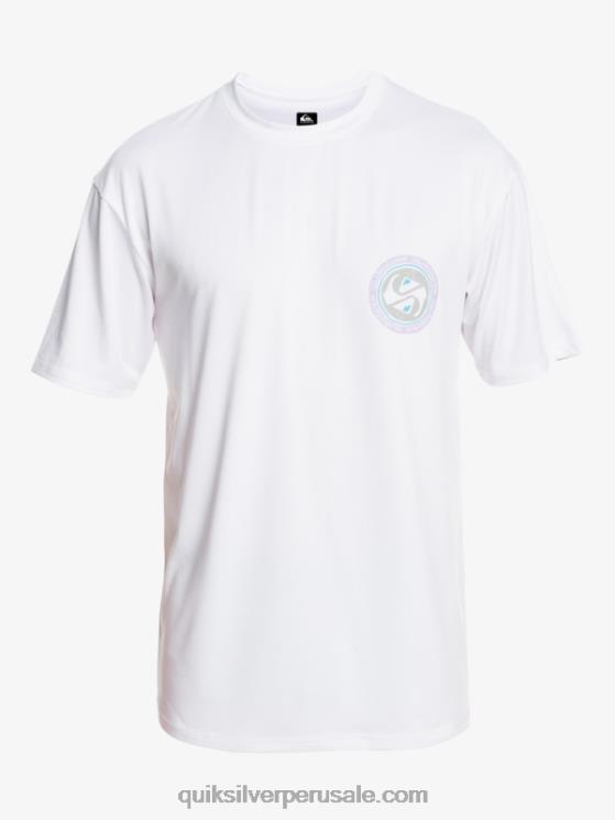 Quiksilver N8LNT315 hombres Blanco como la nieve camiseta de surf de manga corta mix session upf 50