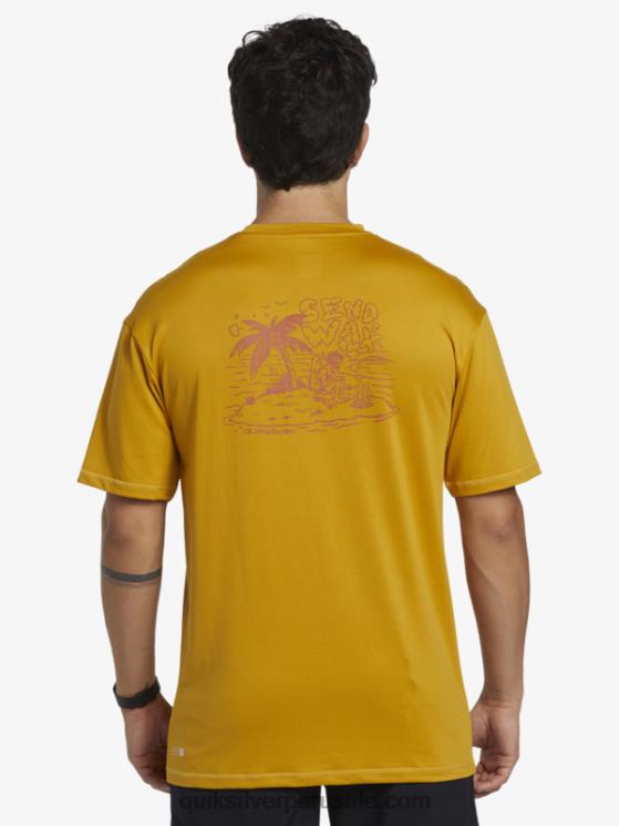 Quiksilver N8LNT317 hombres trigo camiseta de surf de manga corta mix session upf 50