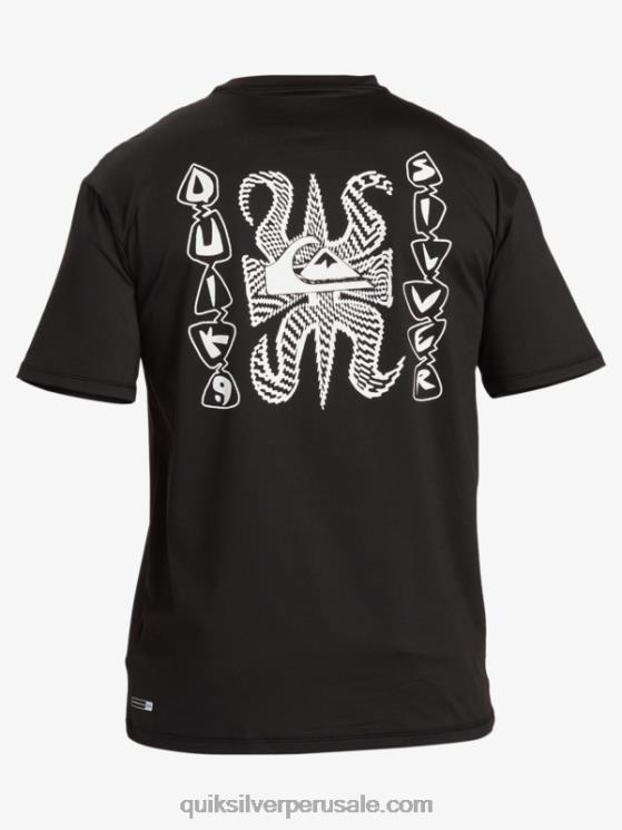 Quiksilver N8LNT318 hombres negro camiseta de surf de manga corta mix session upf 50