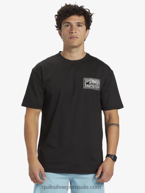 Quiksilver N8LNT318 hombres negro camiseta de surf de manga corta mix session upf 50