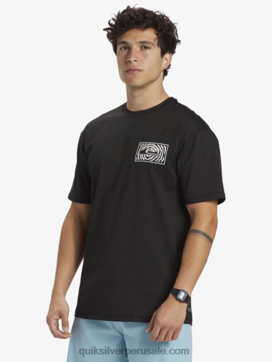 Quiksilver N8LNT318 hombres negro camiseta de surf de manga corta mix session upf 50
