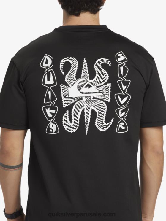Quiksilver N8LNT318 hombres negro camiseta de surf de manga corta mix session upf 50