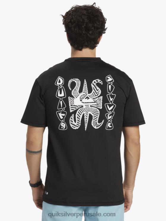 Quiksilver N8LNT318 hombres negro camiseta de surf de manga corta mix session upf 50