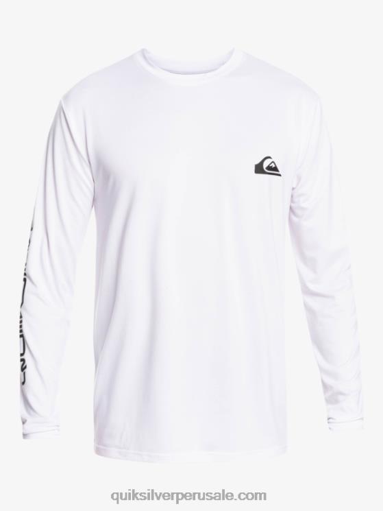 Quiksilver N8LNT401 hombres blanco omni session camiseta de surf de manga larga upf 50
