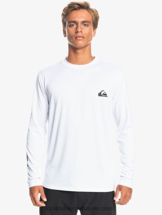 Quiksilver N8LNT401 hombres blanco omni session camiseta de surf de manga larga upf 50