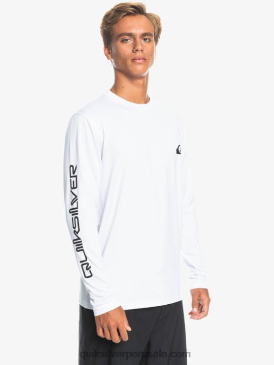 Quiksilver N8LNT401 hombres blanco omni session camiseta de surf de manga larga upf 50