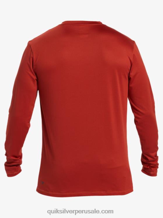 Quiksilver N8LNT403 hombres ocre rojo omni session camiseta de surf de manga larga upf 50