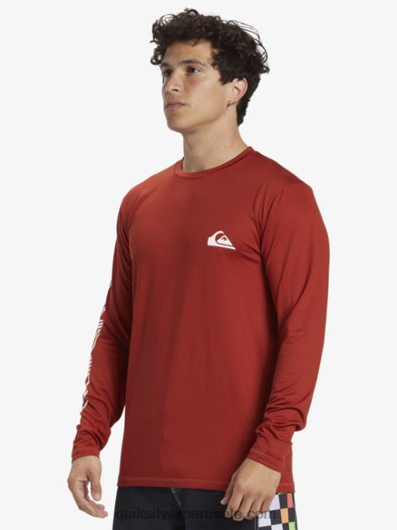 Quiksilver N8LNT403 hombres ocre rojo omni session camiseta de surf de manga larga upf 50