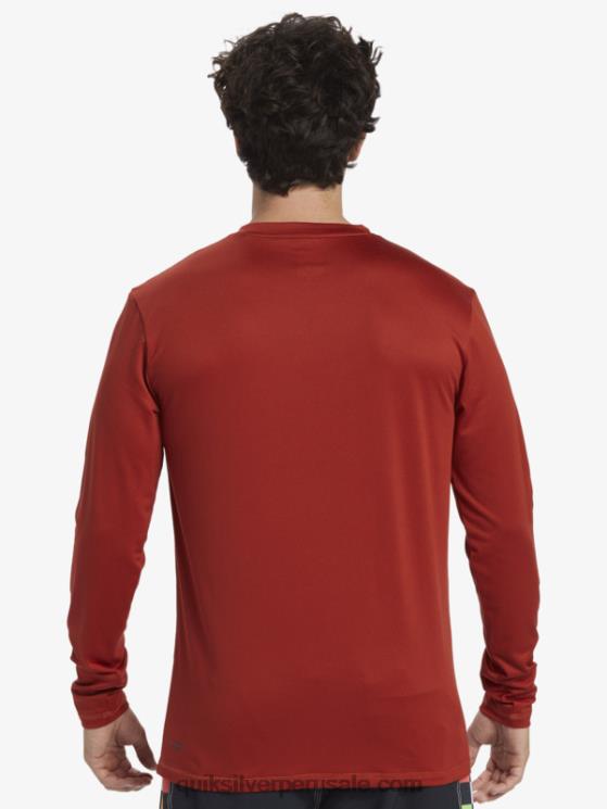 Quiksilver N8LNT403 hombres ocre rojo omni session camiseta de surf de manga larga upf 50